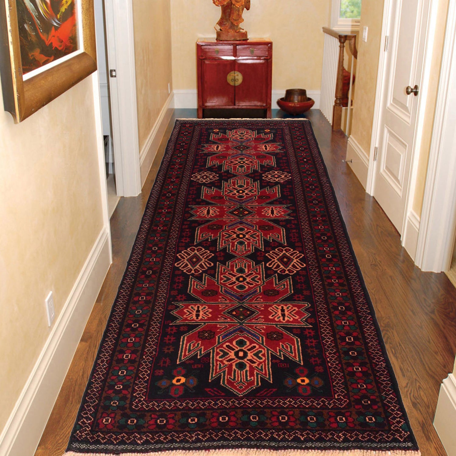 Baluchi Runner Rug Handmade Red 6' Runner