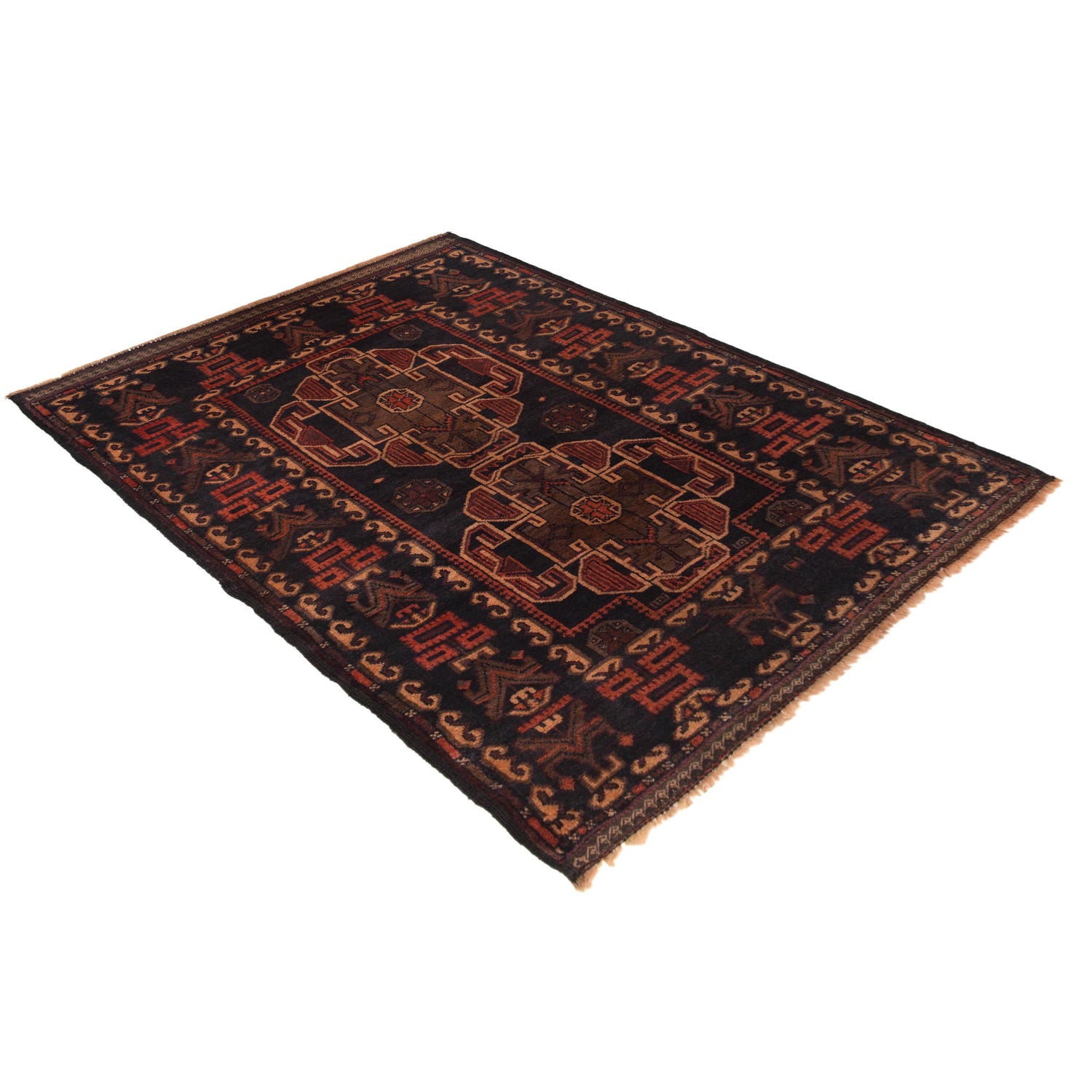 Baluchi Rug Handmade Multi Geometric 2x4 ft