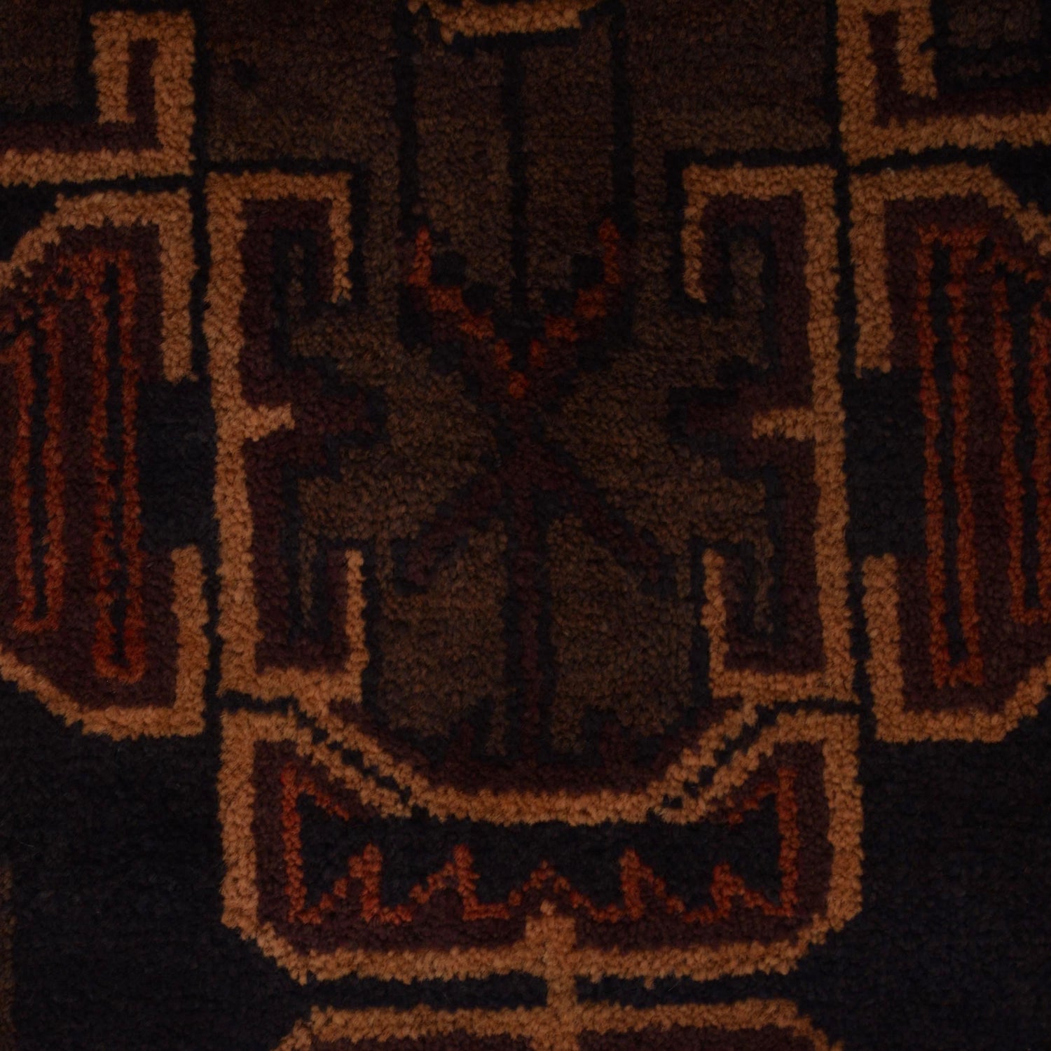 Baluchi Rug Handmade Multi Geometric 2x4 ft