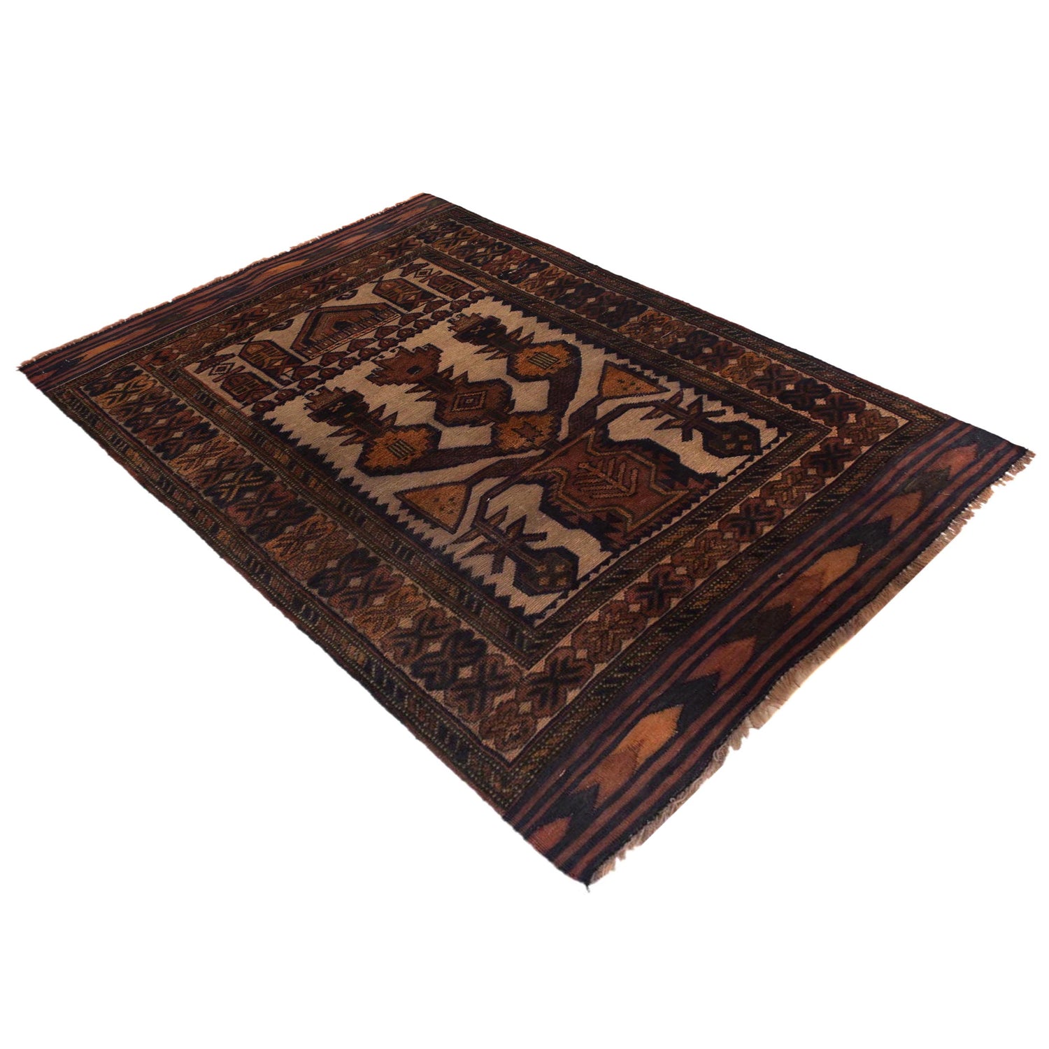 Baluchi Rug Handmade Multi Prayer Design 2x4 ft