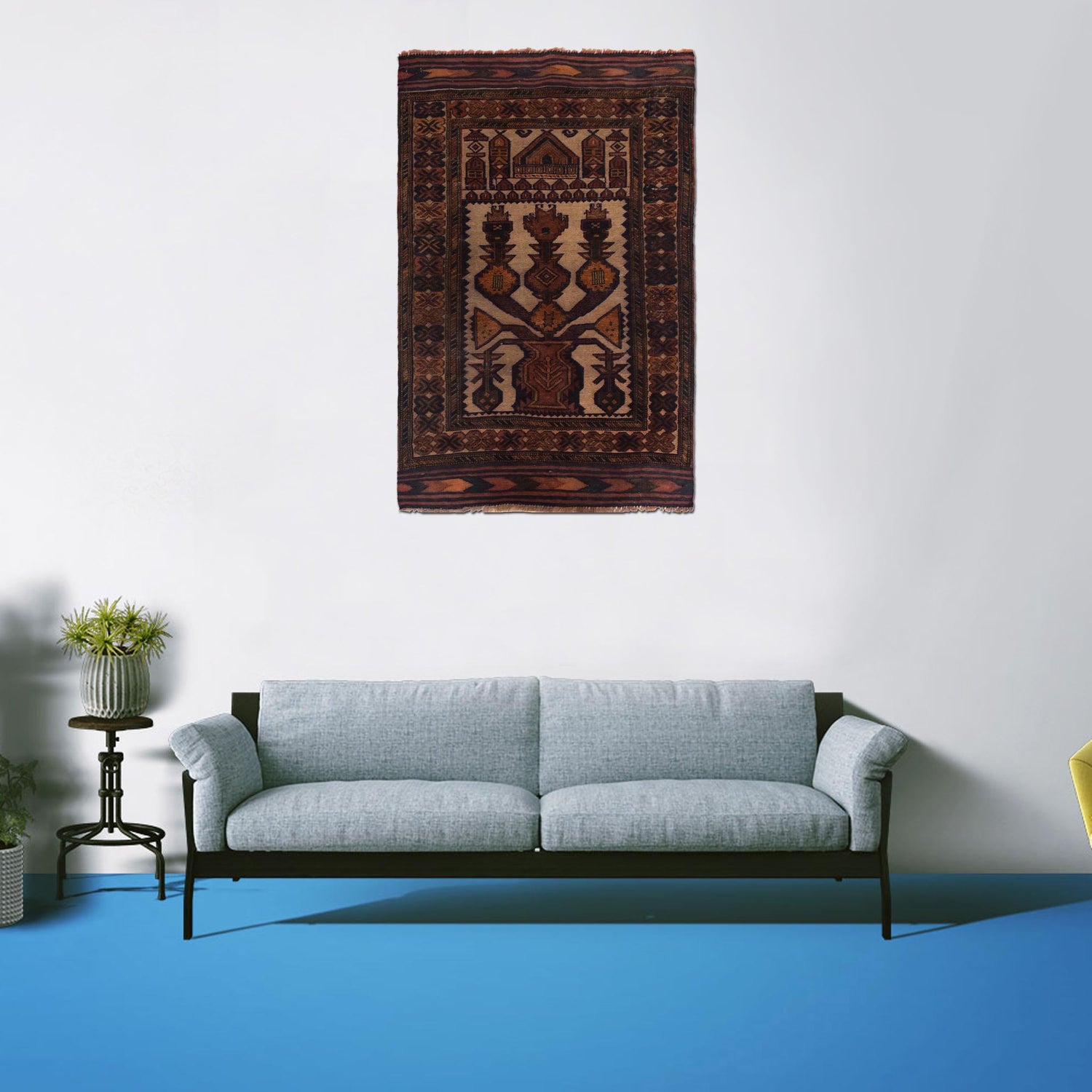 Baluchi Rug Handmade Multi Prayer Design 2x4 ft