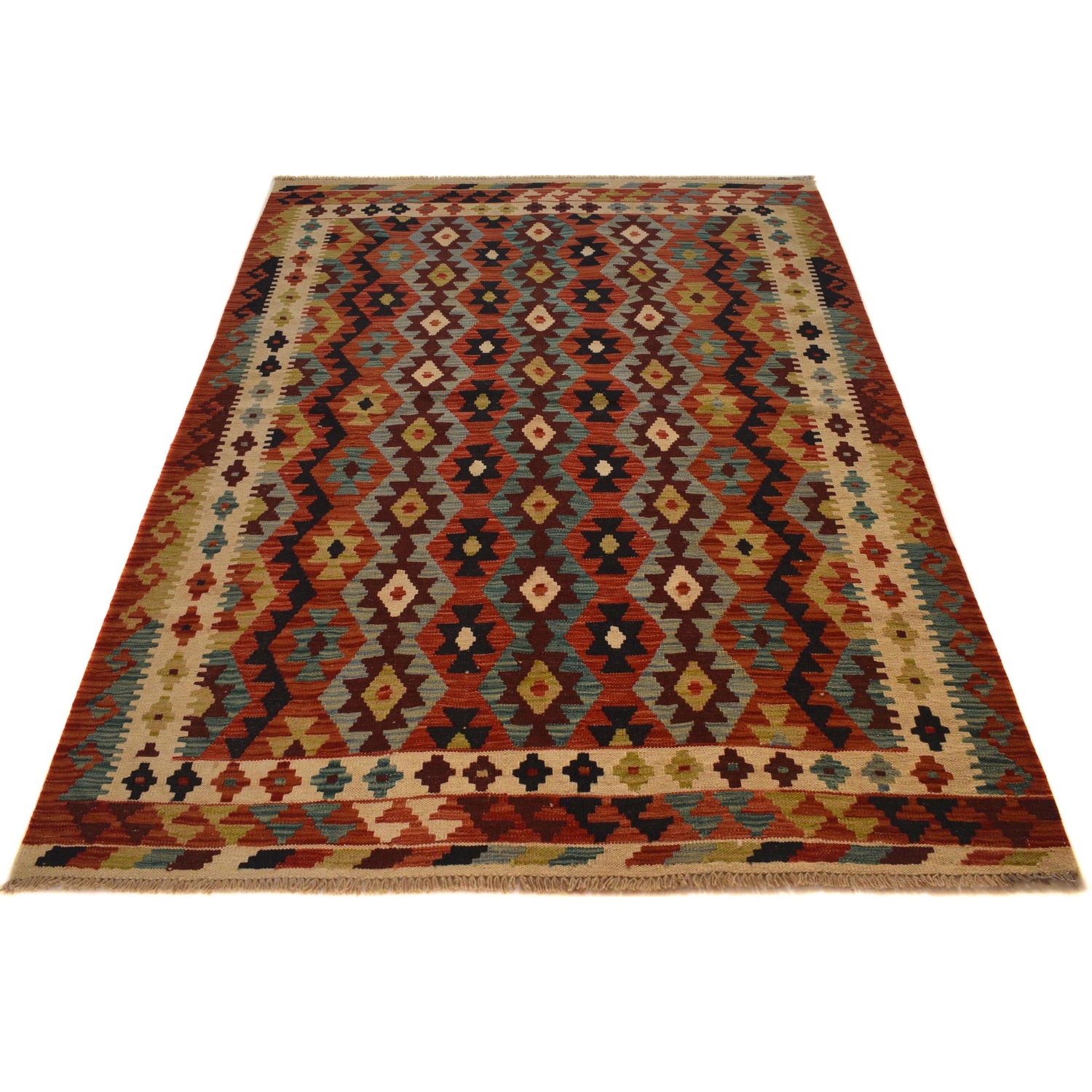 Handmade Multi Kilim Geometric 4x7 ft