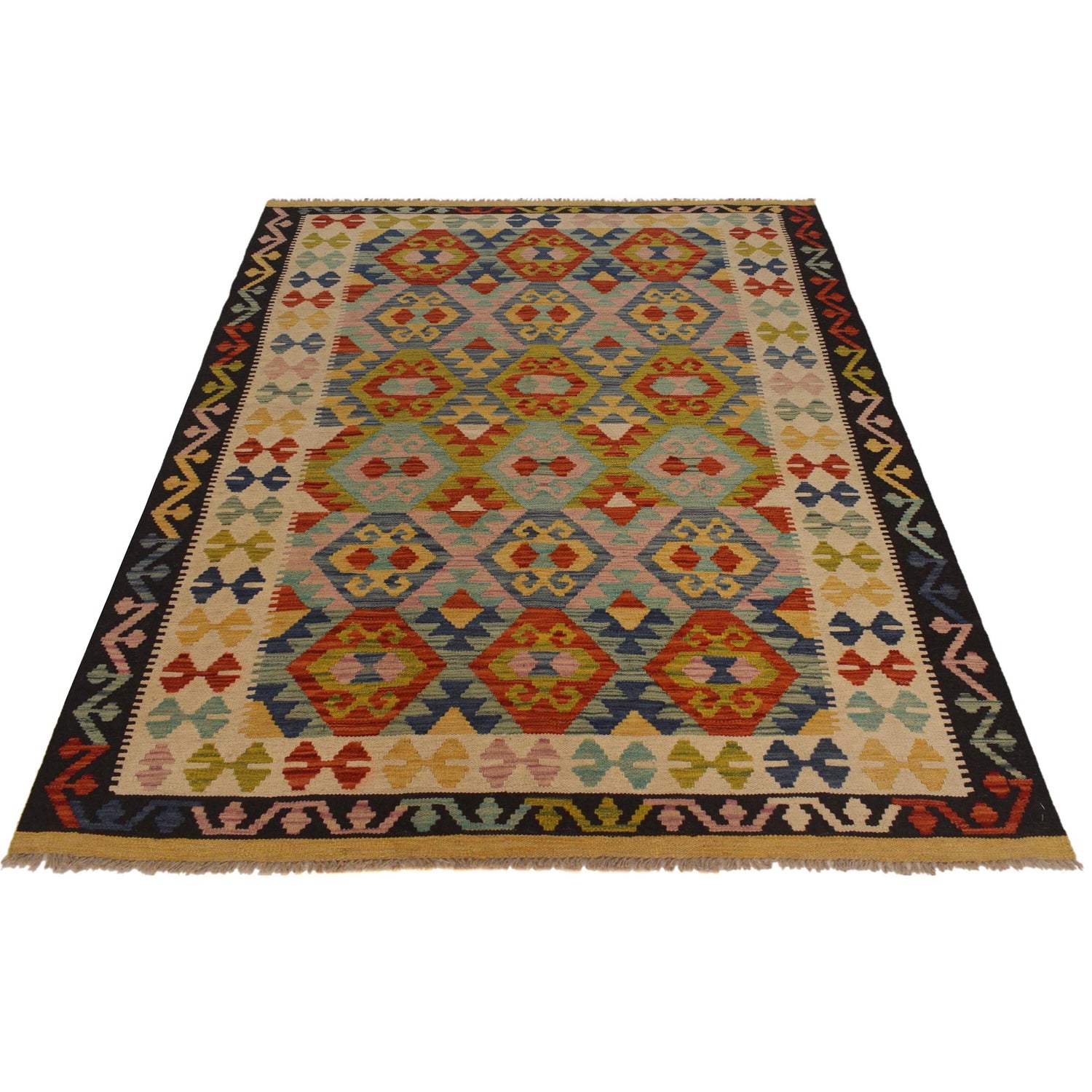 Handmade Multi Kilim Geometric 4x7 ft