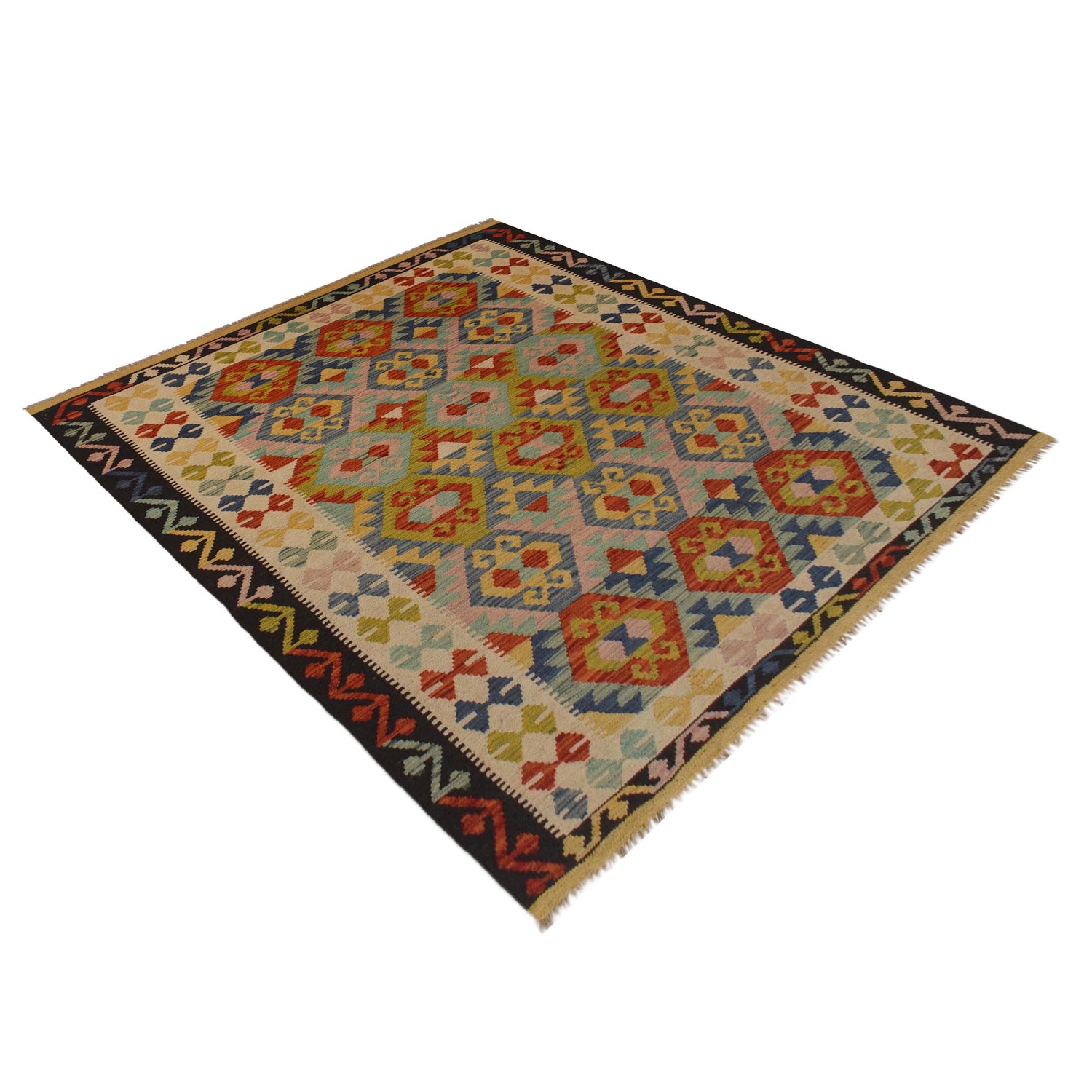Handmade Multi Kilim Geometric 4x7 ft