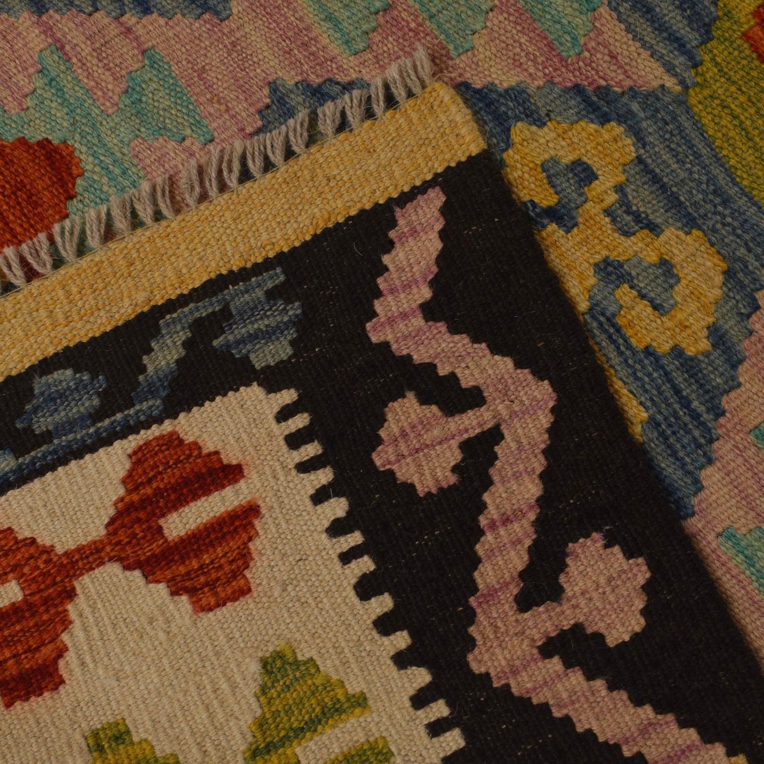 Handmade Multi Kilim Geometric 4x7 ft