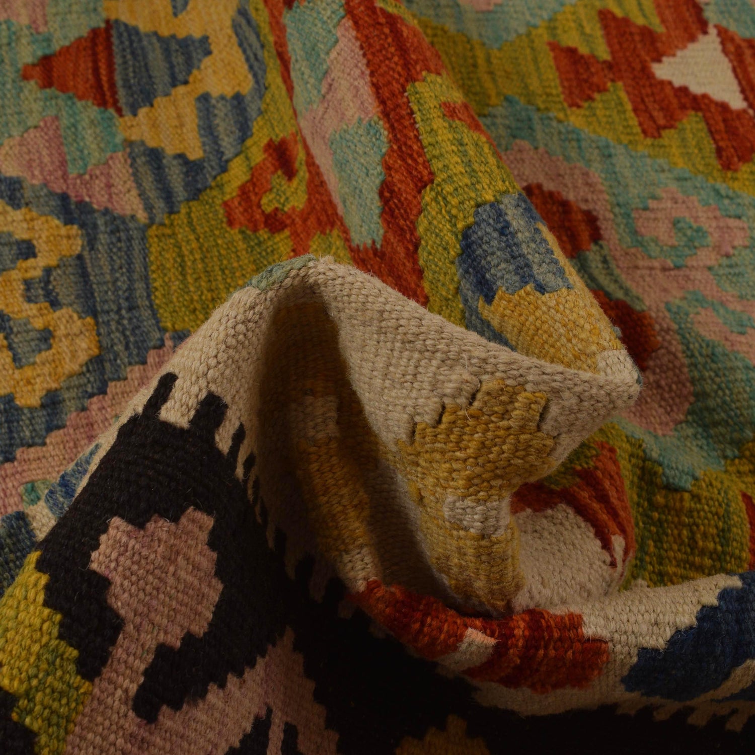 Handmade Multi Kilim Geometric 4x7 ft