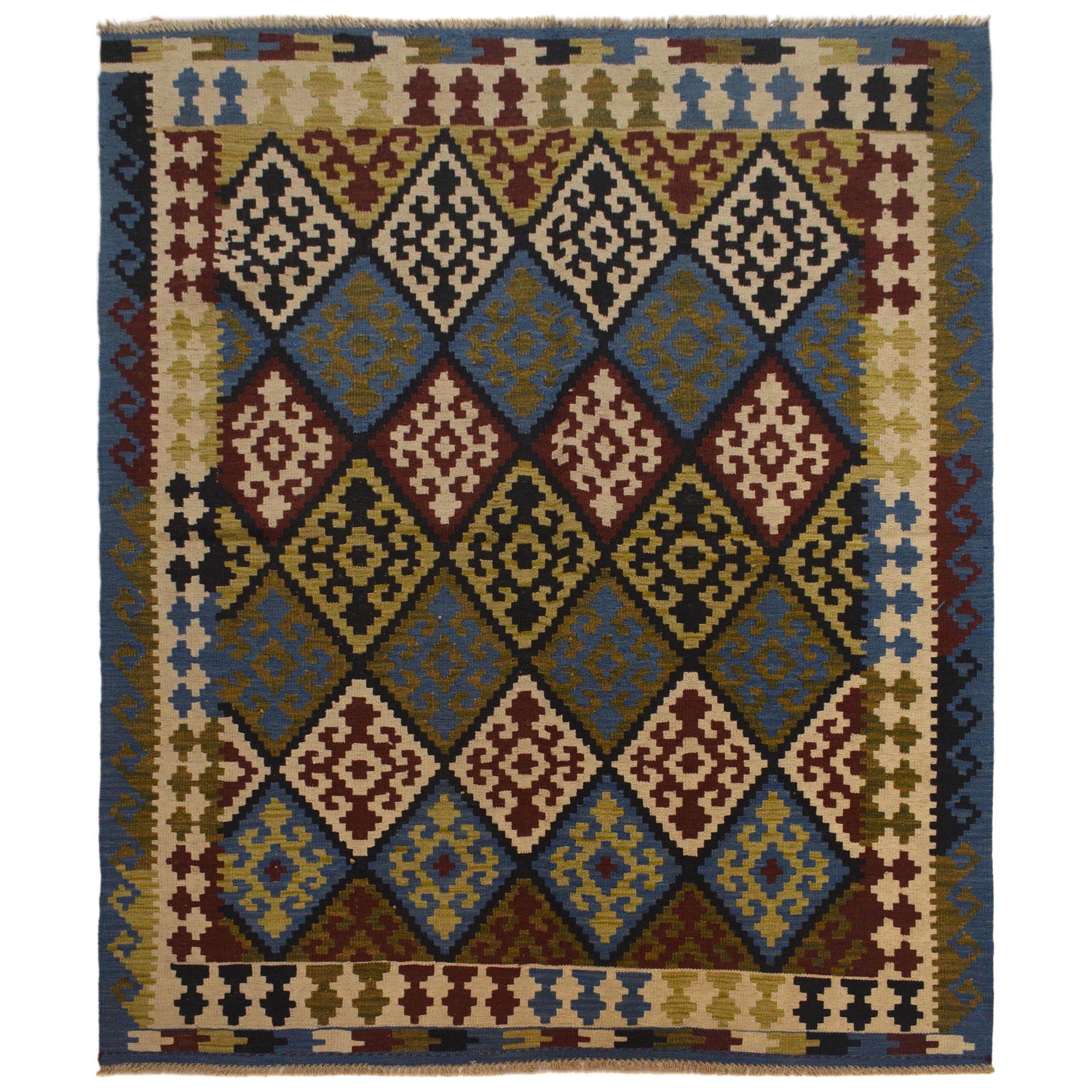 Handmade Multi Kilim Geometric 4x7 ft