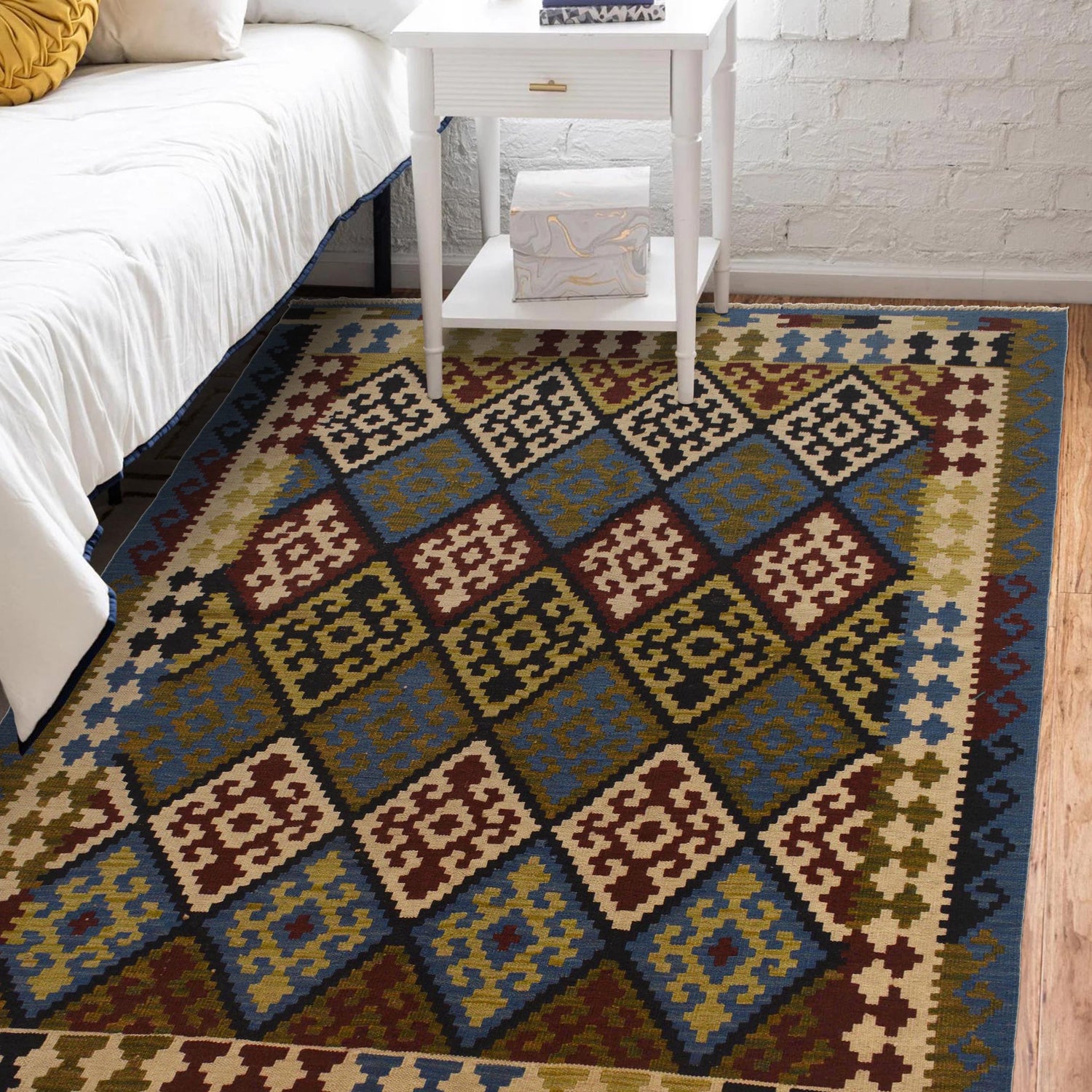 Handmade Multi Kilim Geometric 4x7 ft