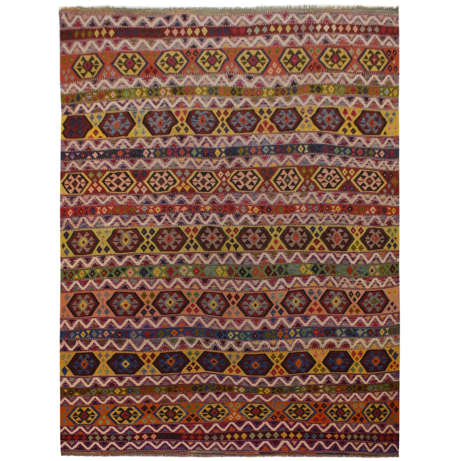Handmade Multi Kilim Geometric 10x13 ft