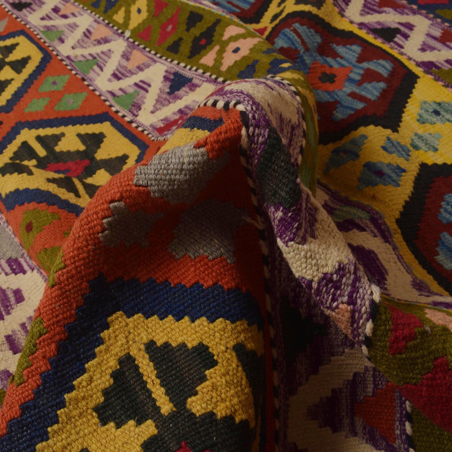 Handmade Multi Kilim Geometric 10x13 ft