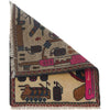 War Area Rug Handmade Beige Helicopter + Tanks + Grenade +