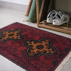 Handmade Wool Doormat Red Floral