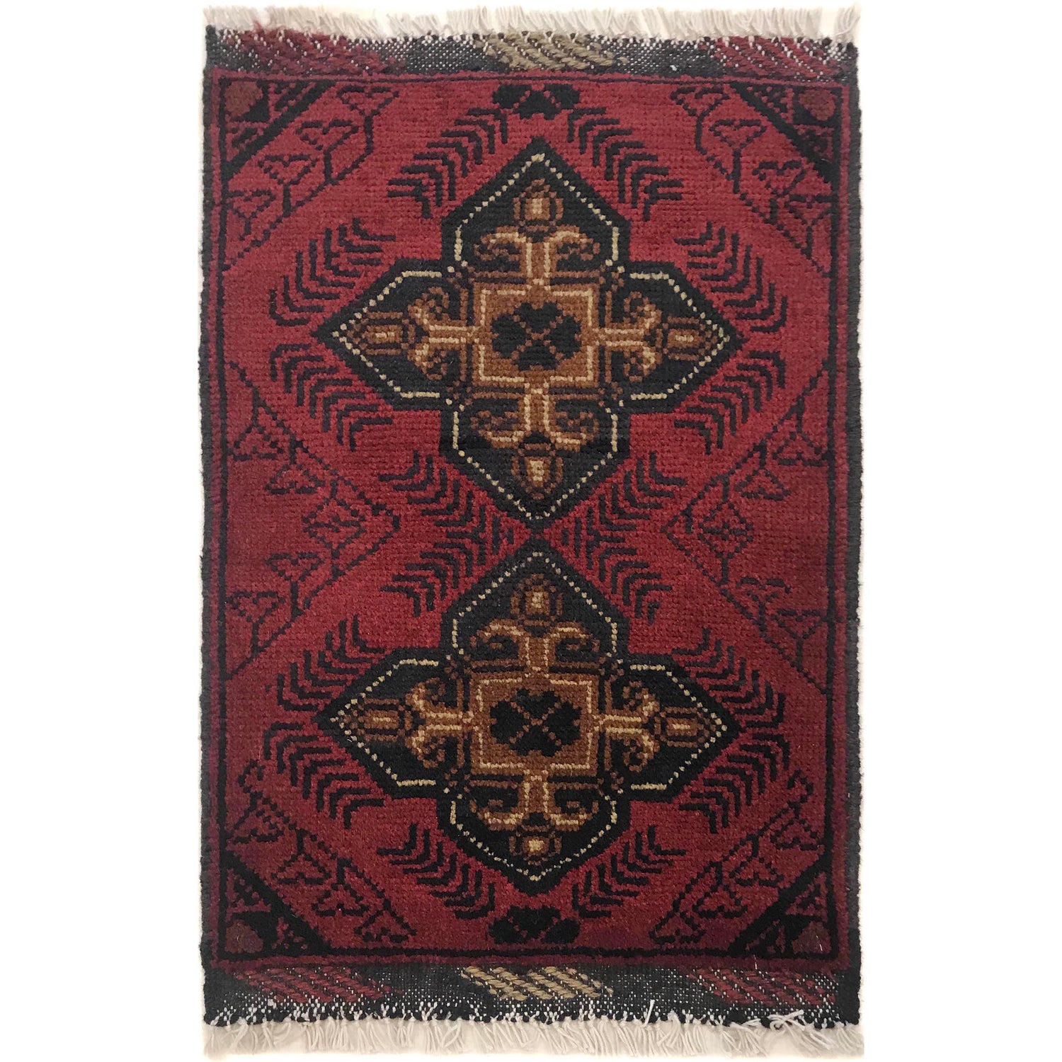 Handmade Wool Doormat Red Floral