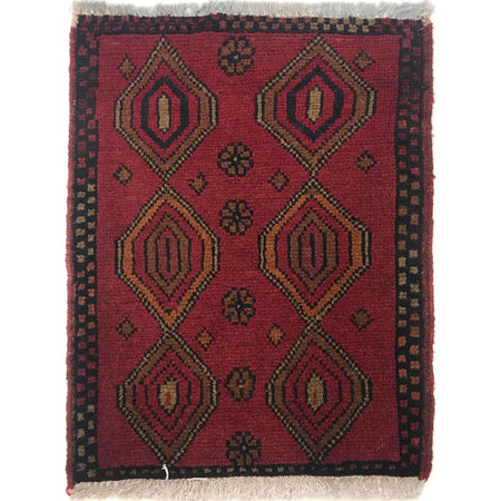 Handmade Wool Doormat Red Floral