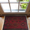Handmade Wool Doormat Red Floral