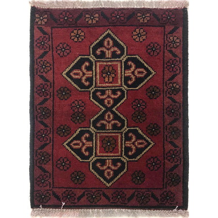 Handmade Wool Doormat Red Floral