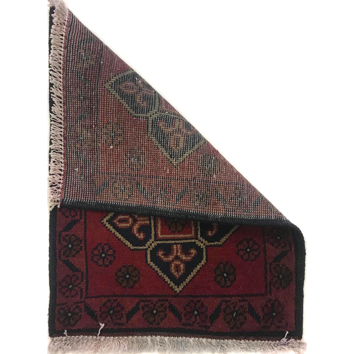 Handmade Wool Doormat Red Floral