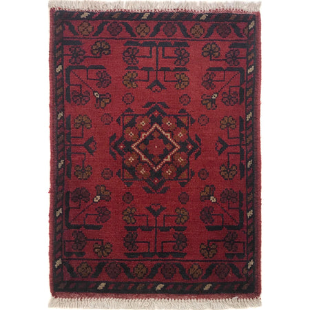 Handmade Wool Doormat Red Floral