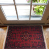 Handmade Wool Doormat Red Floral