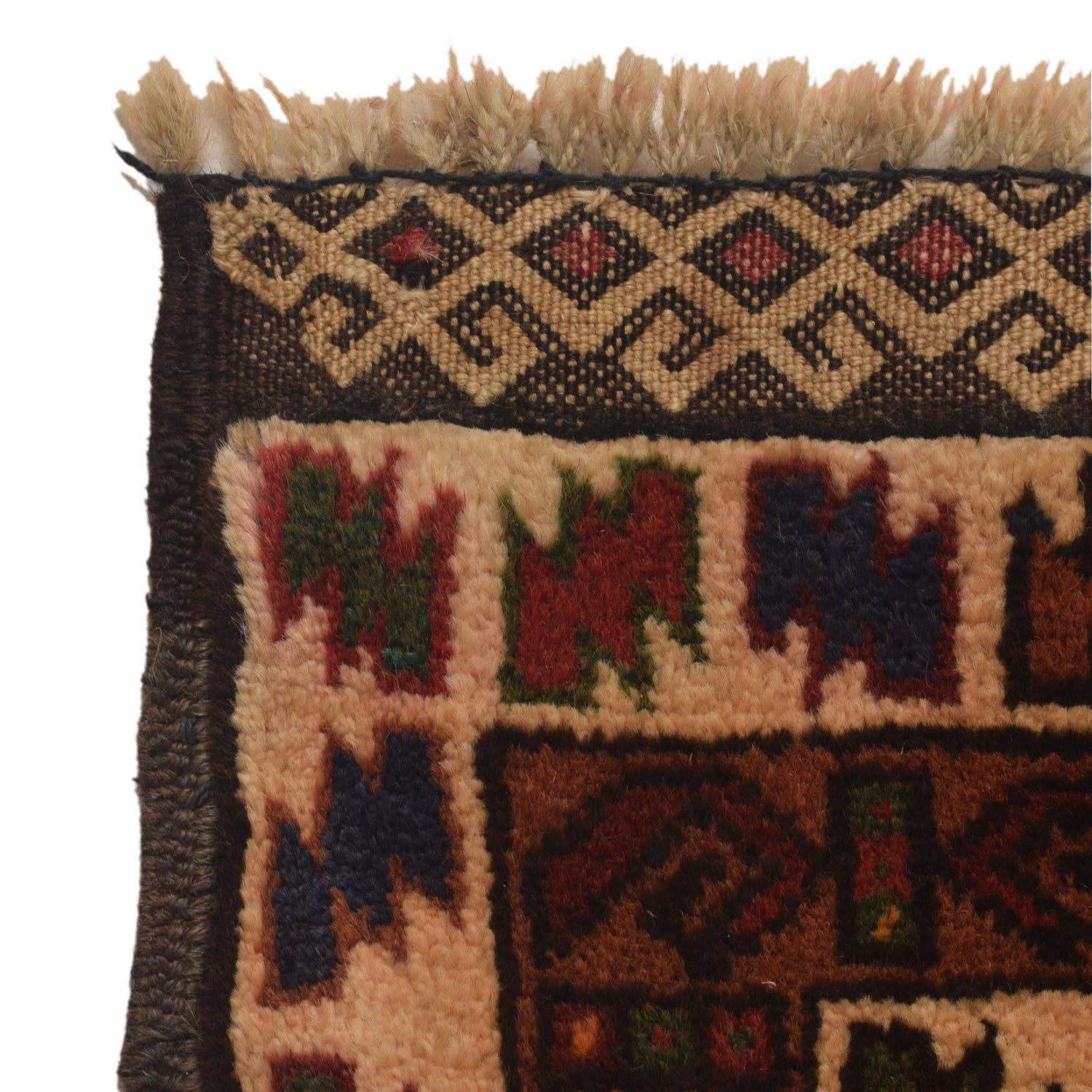 Baluchi Rug Handmade Multi Geometric 4x6 ft