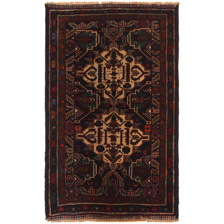 Baluchi Rug Handmade Multi Geometric 3x5 ft