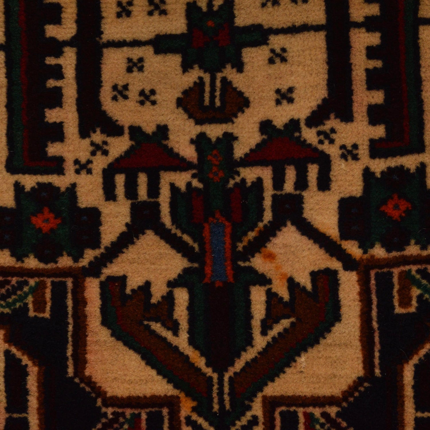 Baluchi Rug Handmade Multi Geometric 3x5 ft