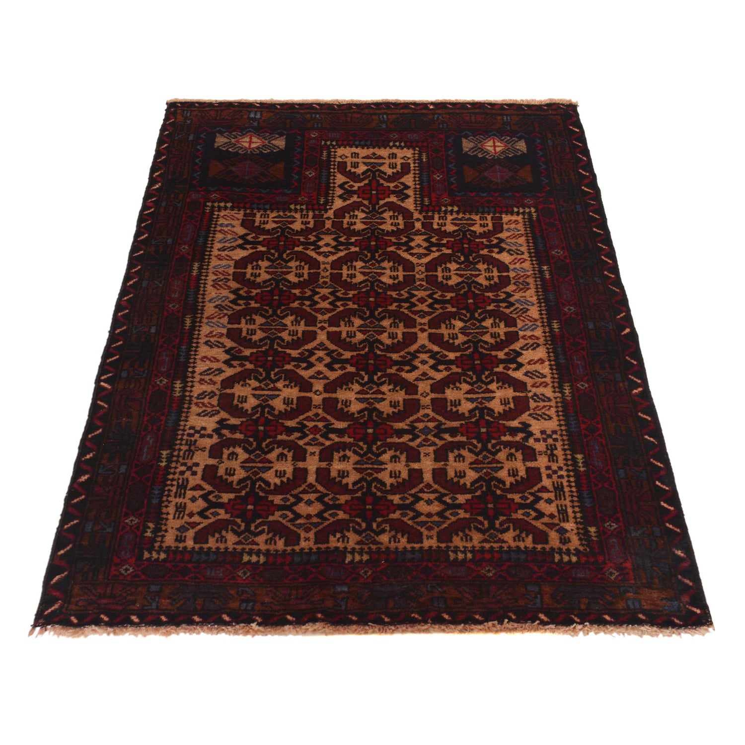 Baluchi Rug Handmade Multi Prayer Design 2x4 ft