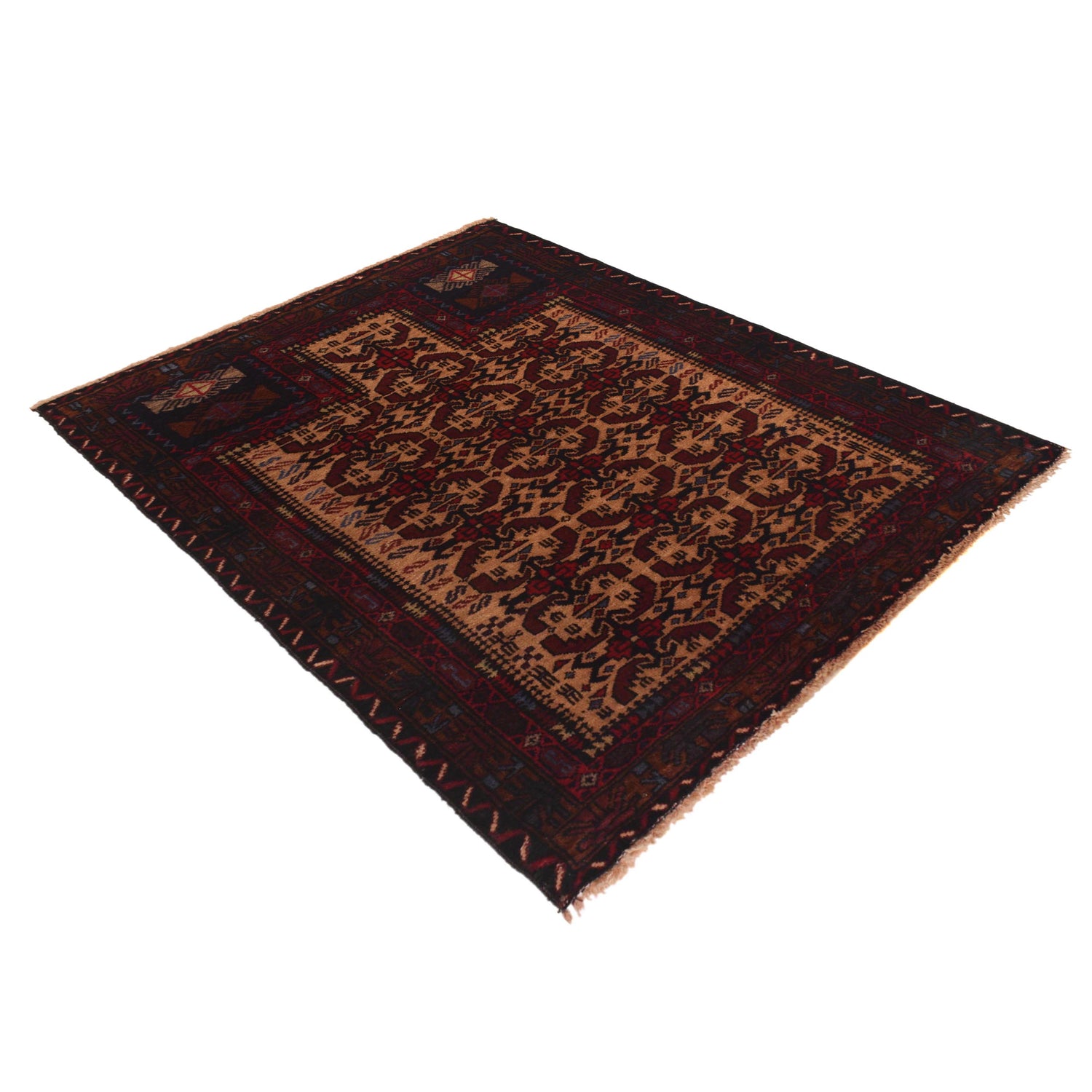 Baluchi Rug Handmade Multi Prayer Design 2x4 ft