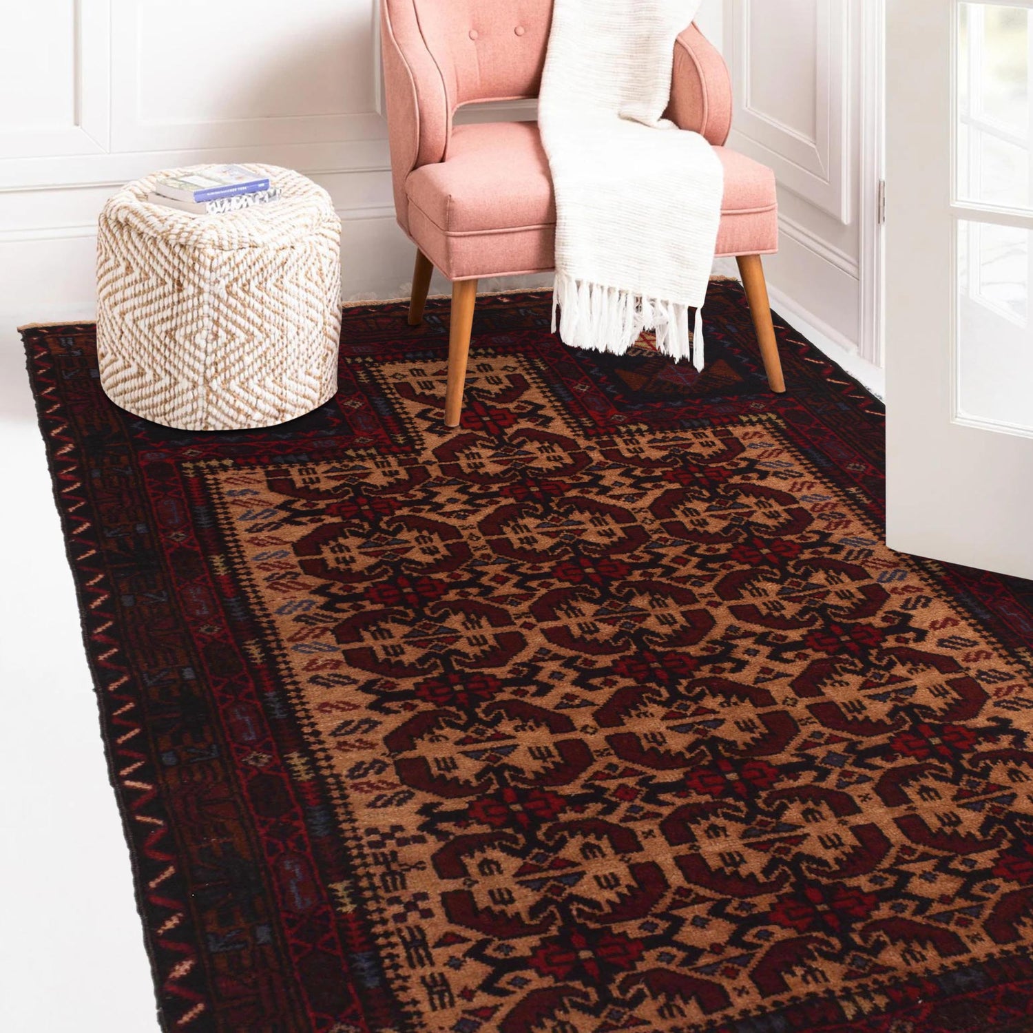 Baluchi Rug Handmade Multi Prayer Design 2x4 ft
