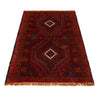 Baluchi Rug Handmade Red Geometric 3x5 ft