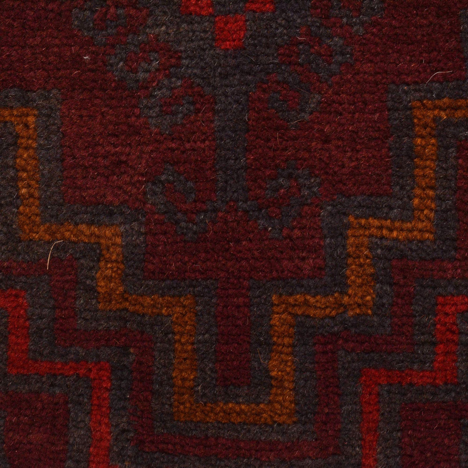 Baluchi Rug Handmade Red Geometric 3x5 ft