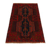 Baluchi Rug Handmade Red Geometric 3x5 ft