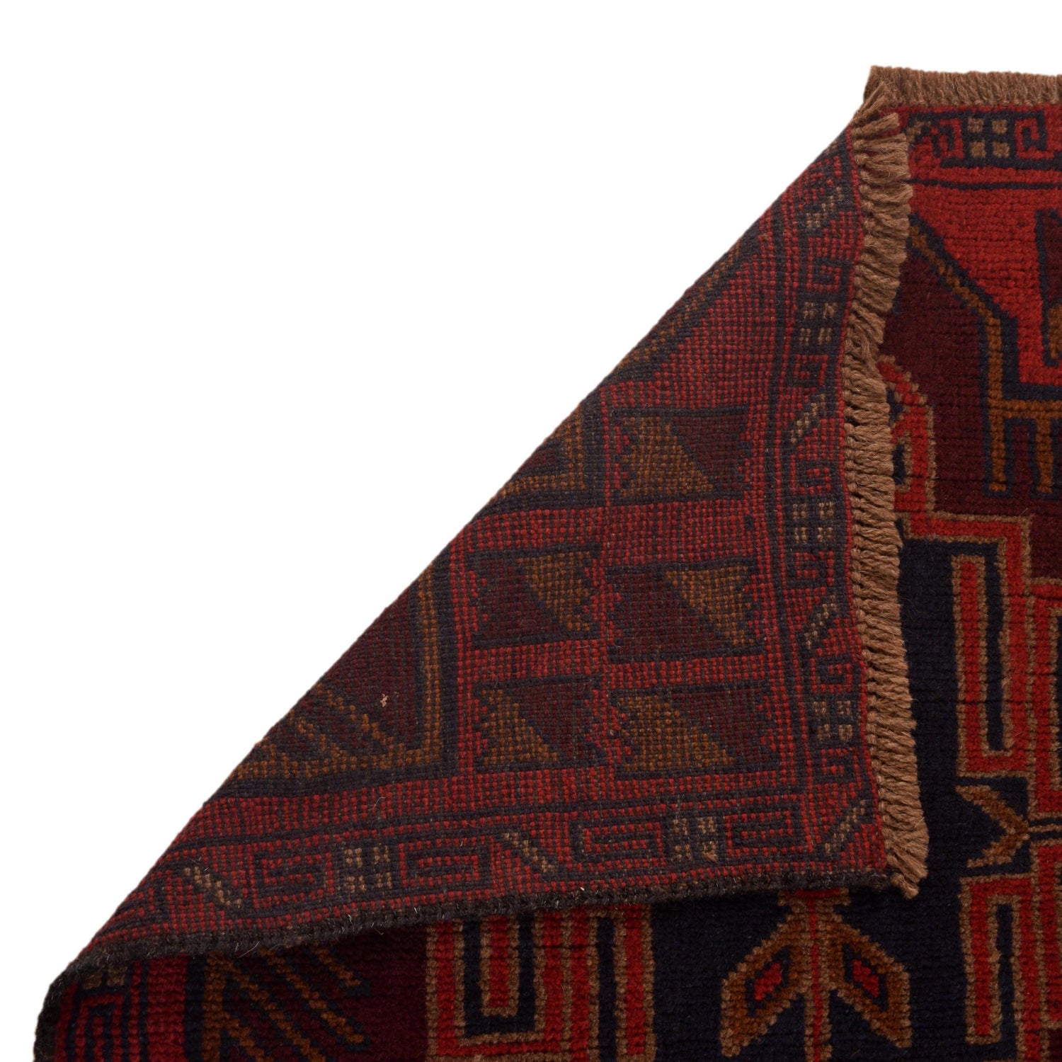 Baluchi Rug Handmade Red Geometric 3x5 ft