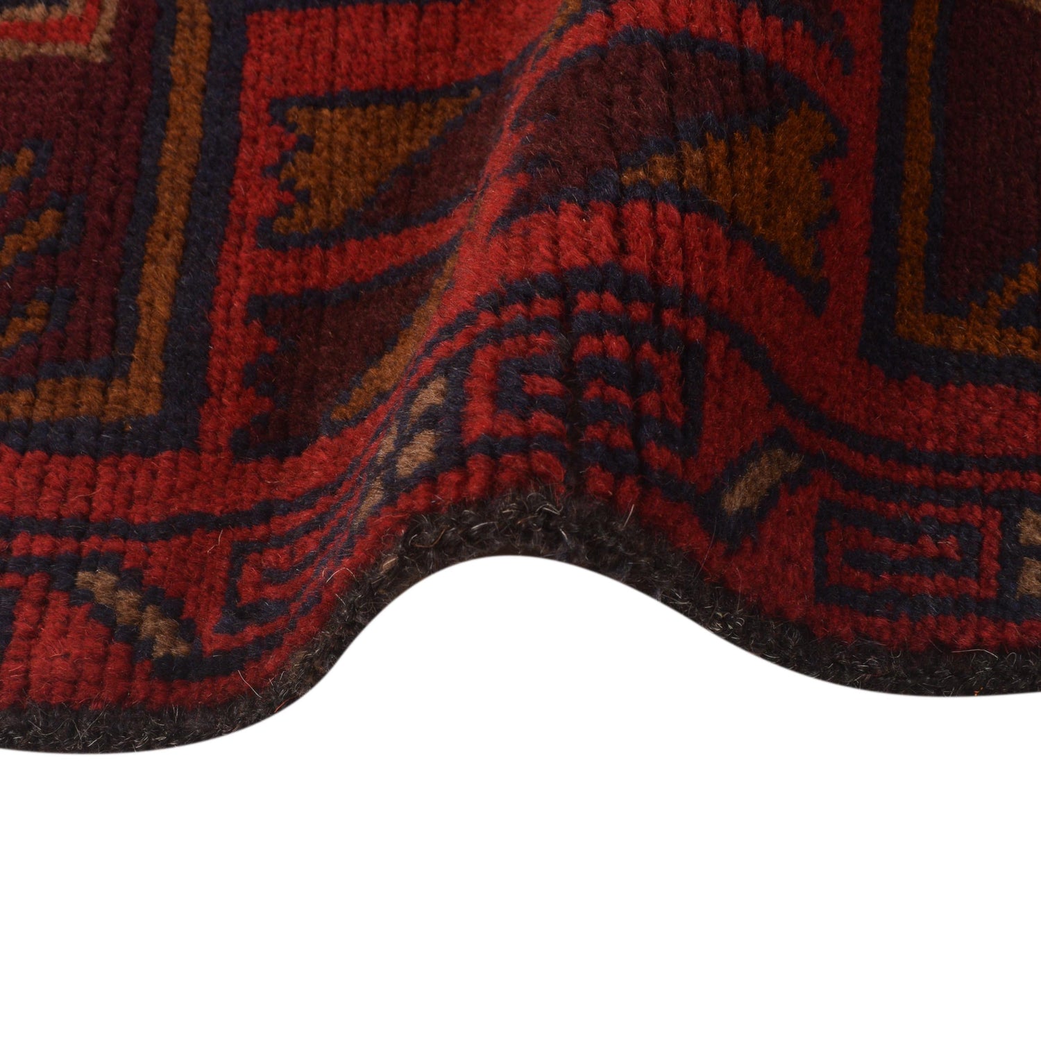 Baluchi Rug Handmade Red Geometric 3x5 ft