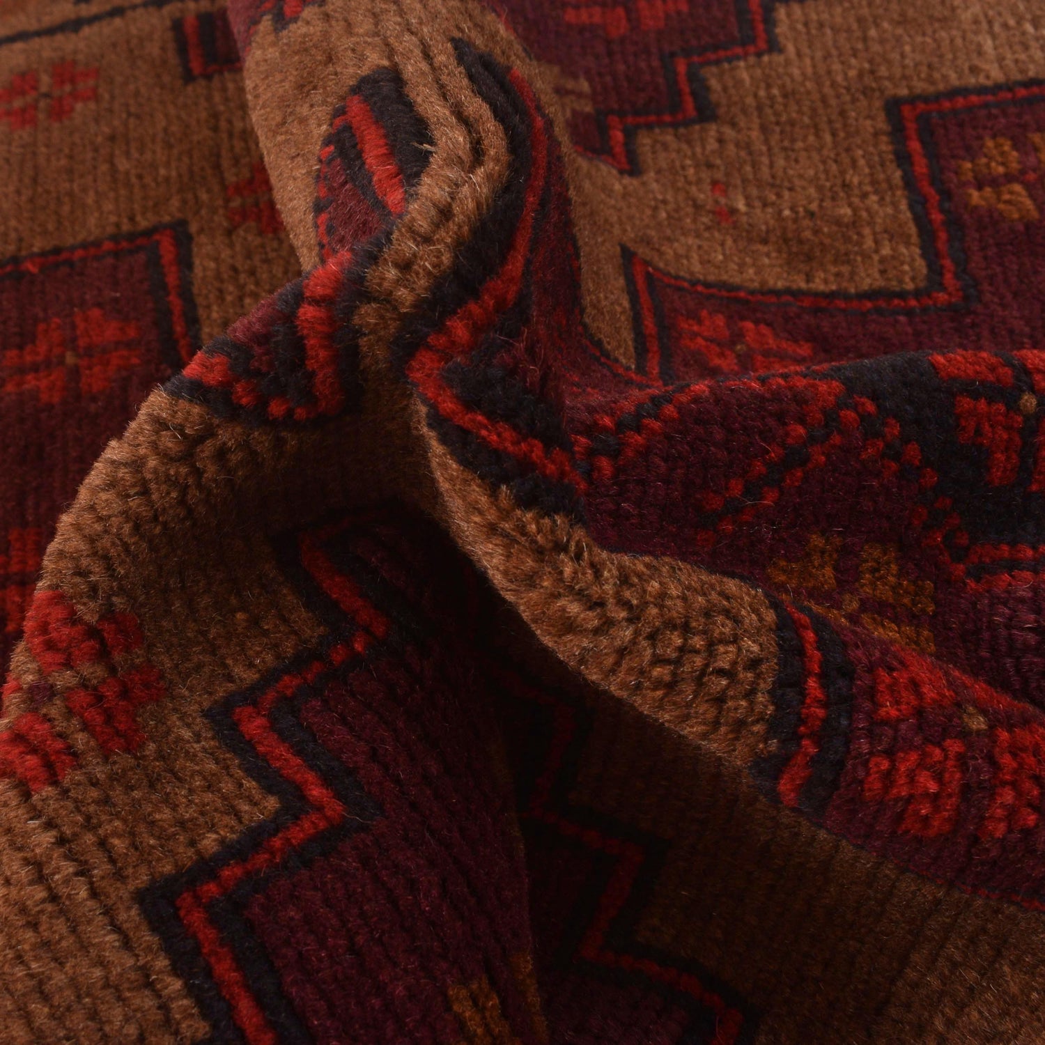 Baluchi Rug Handmade Brown Geometric 2x4 ft