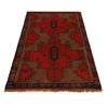 Baluchi Rug Handmade Red Geometric 3x5 ft