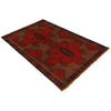 Baluchi Rug Handmade Red Geometric 3x5 ft