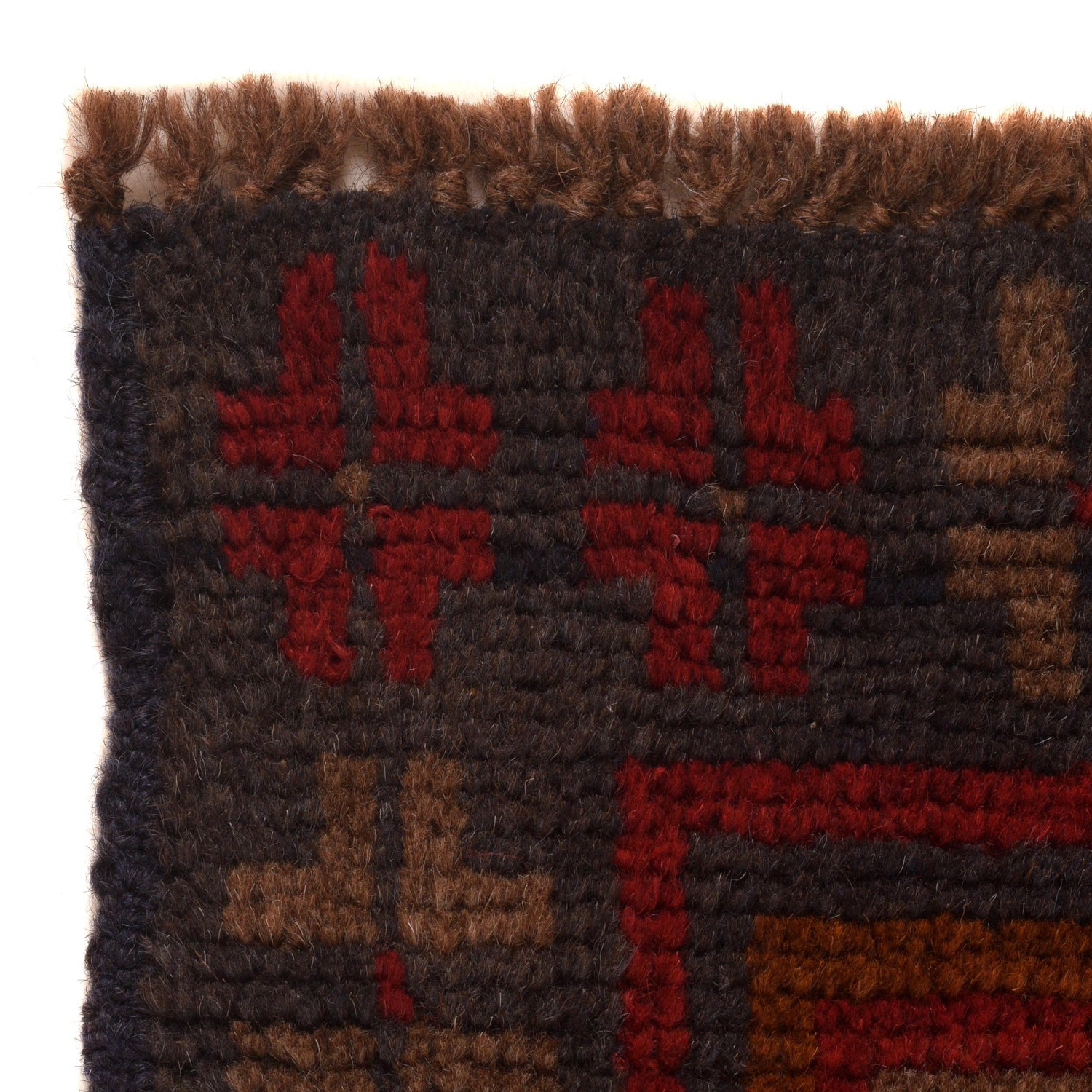 Baluchi Rug Handmade Red Geometric 2x4 ft