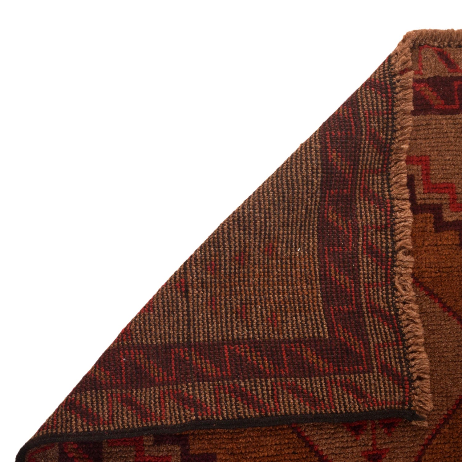 Baluchi Rug Handmade Brown Geometric 2x4 ft