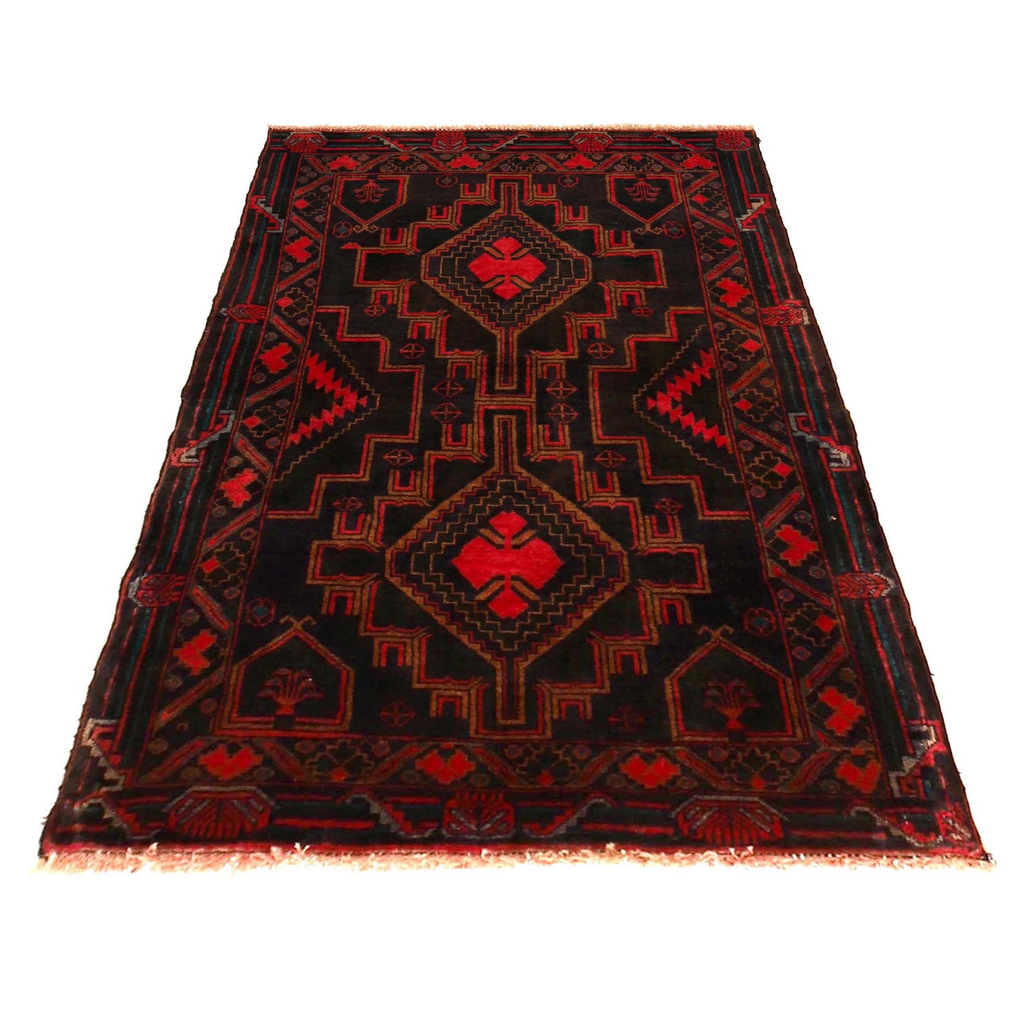 Baluchi Rug Handmade Multi Geometric 3x5 ft