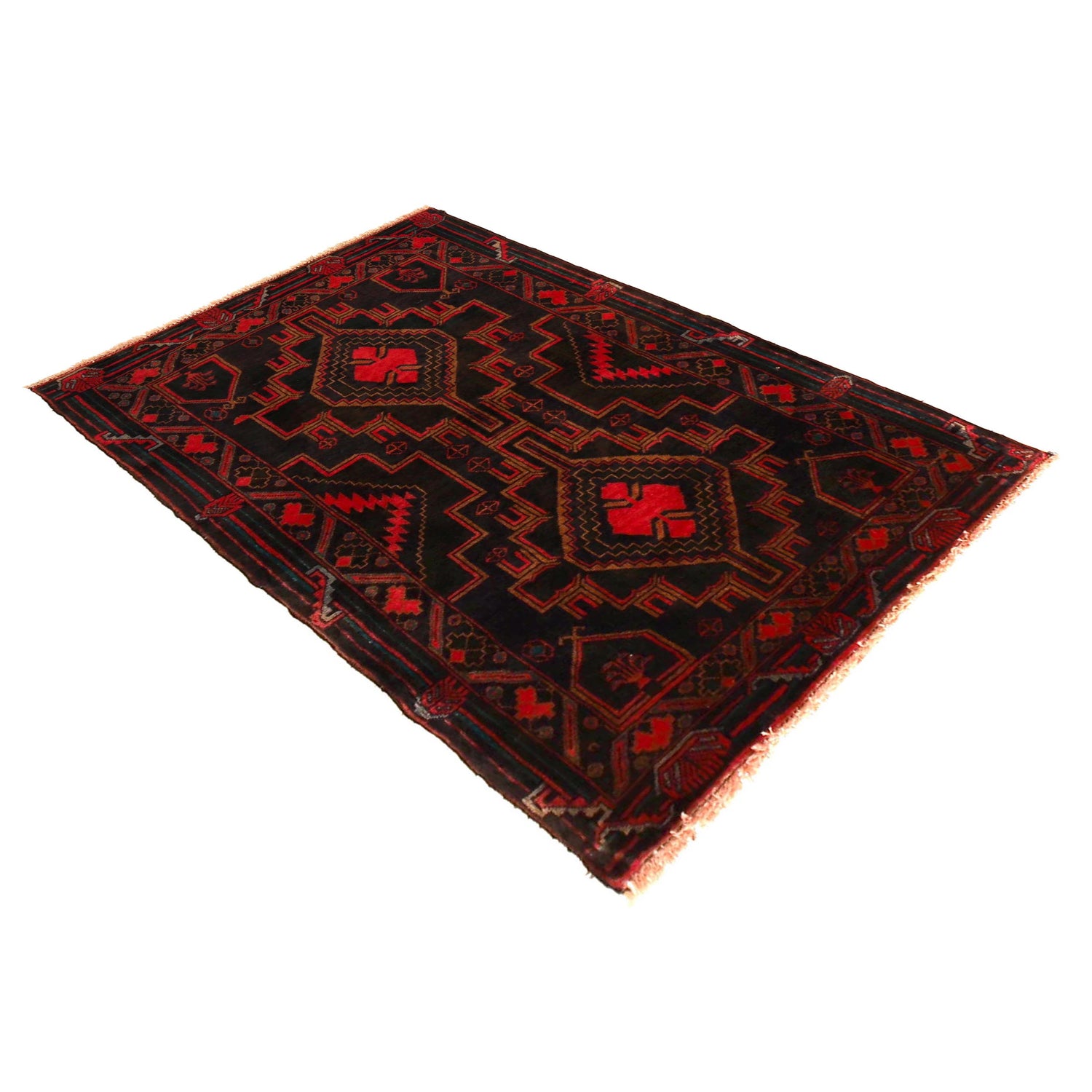 Baluchi Rug Handmade Multi Geometric 3x5 ft