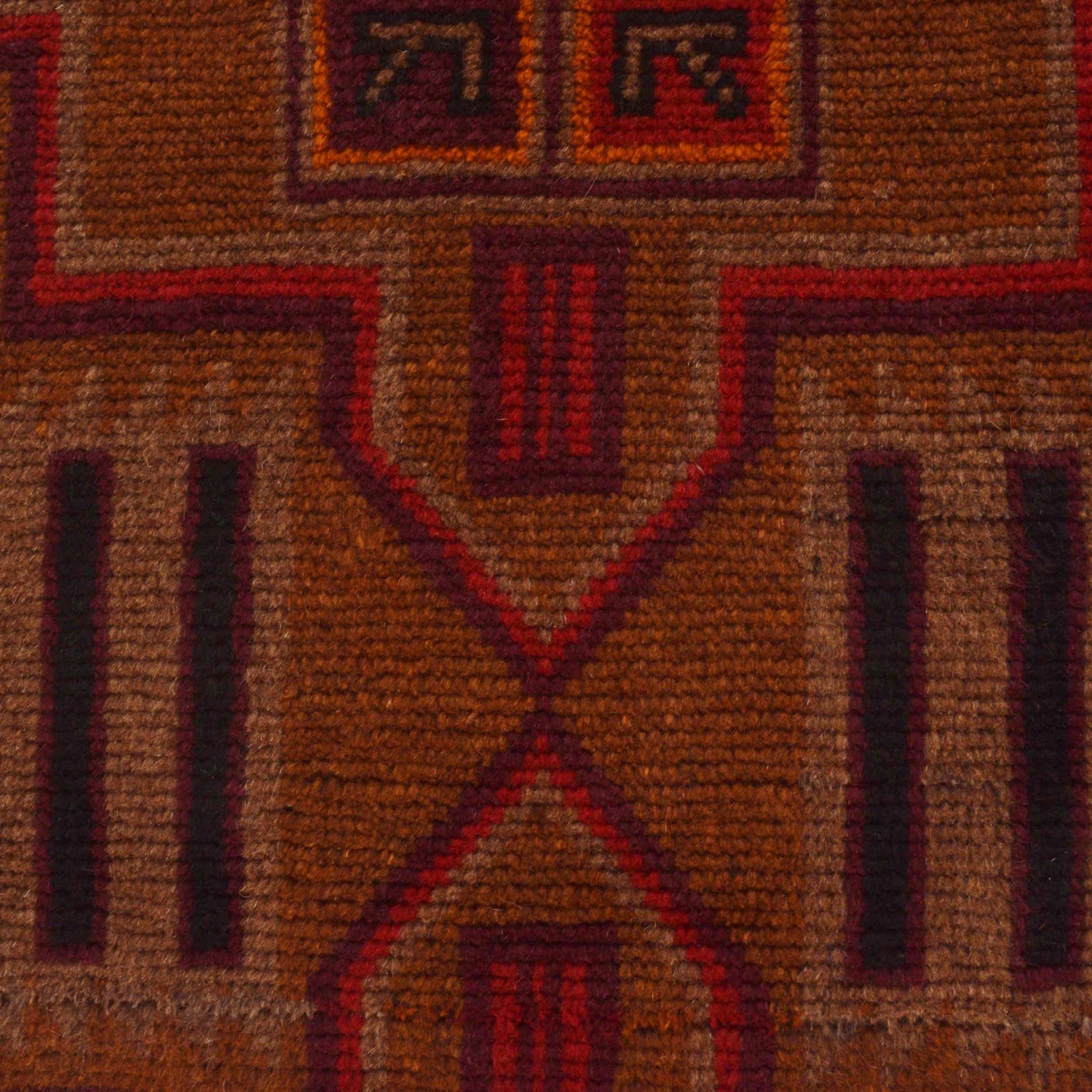 Baluchi Rug Handmade Brown Geometric 2x4 ft