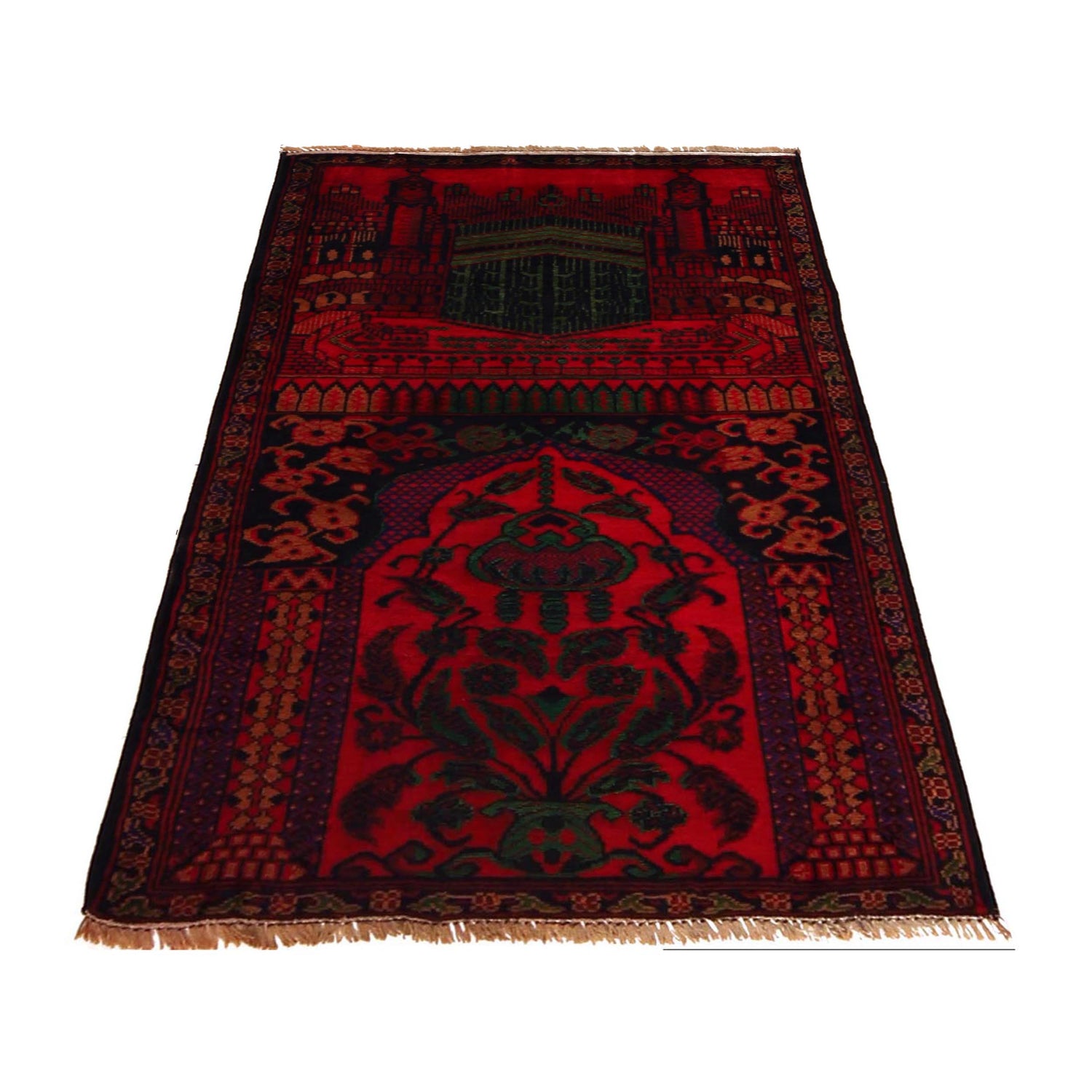 Baluchi Rug Handmade Red Prayer Design 2x4 ft