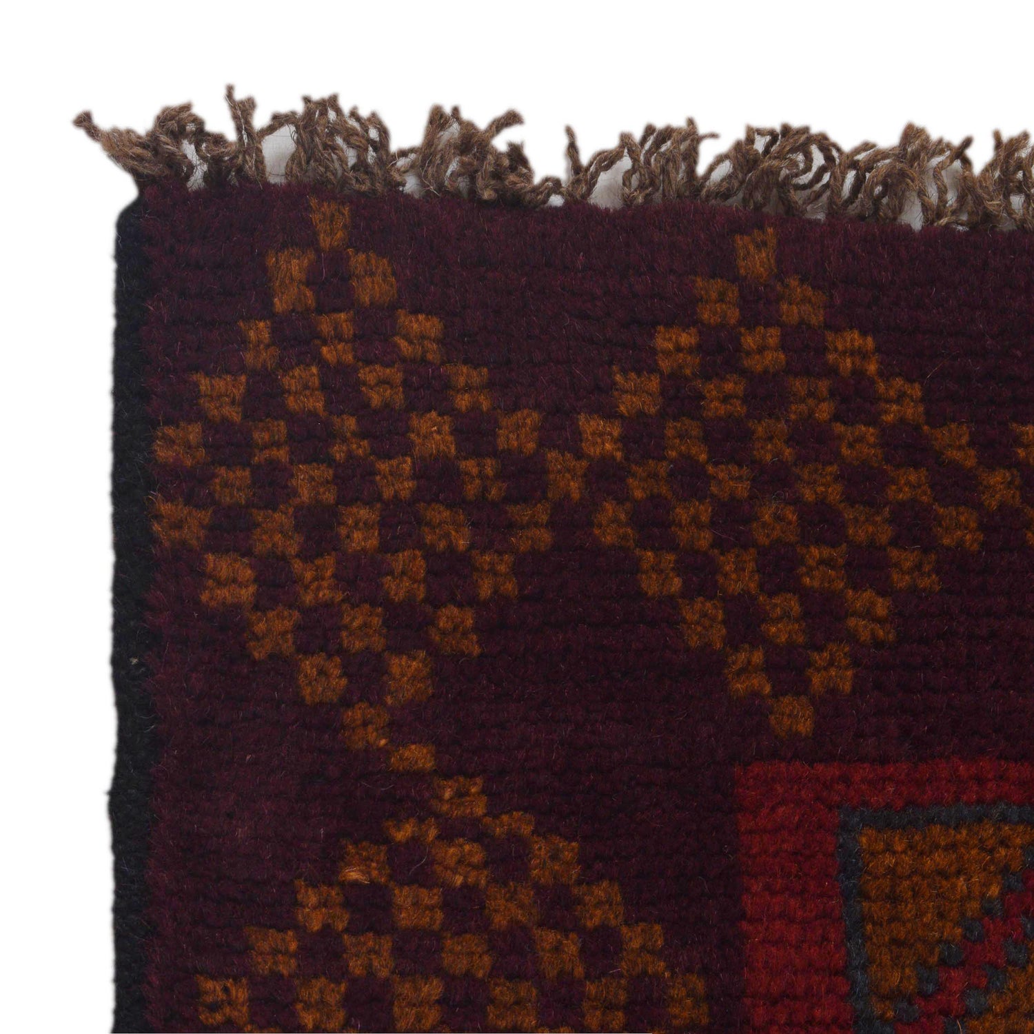 Baluchi Rug Handmade Red Geometric 2x4 ft