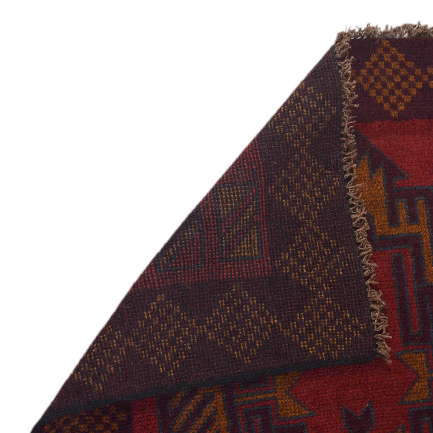 Baluchi Rug Handmade Red Geometric 2x4 ft
