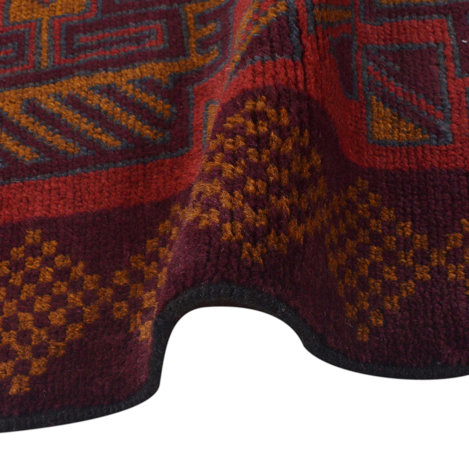Baluchi Rug Handmade Red Geometric 2x4 ft