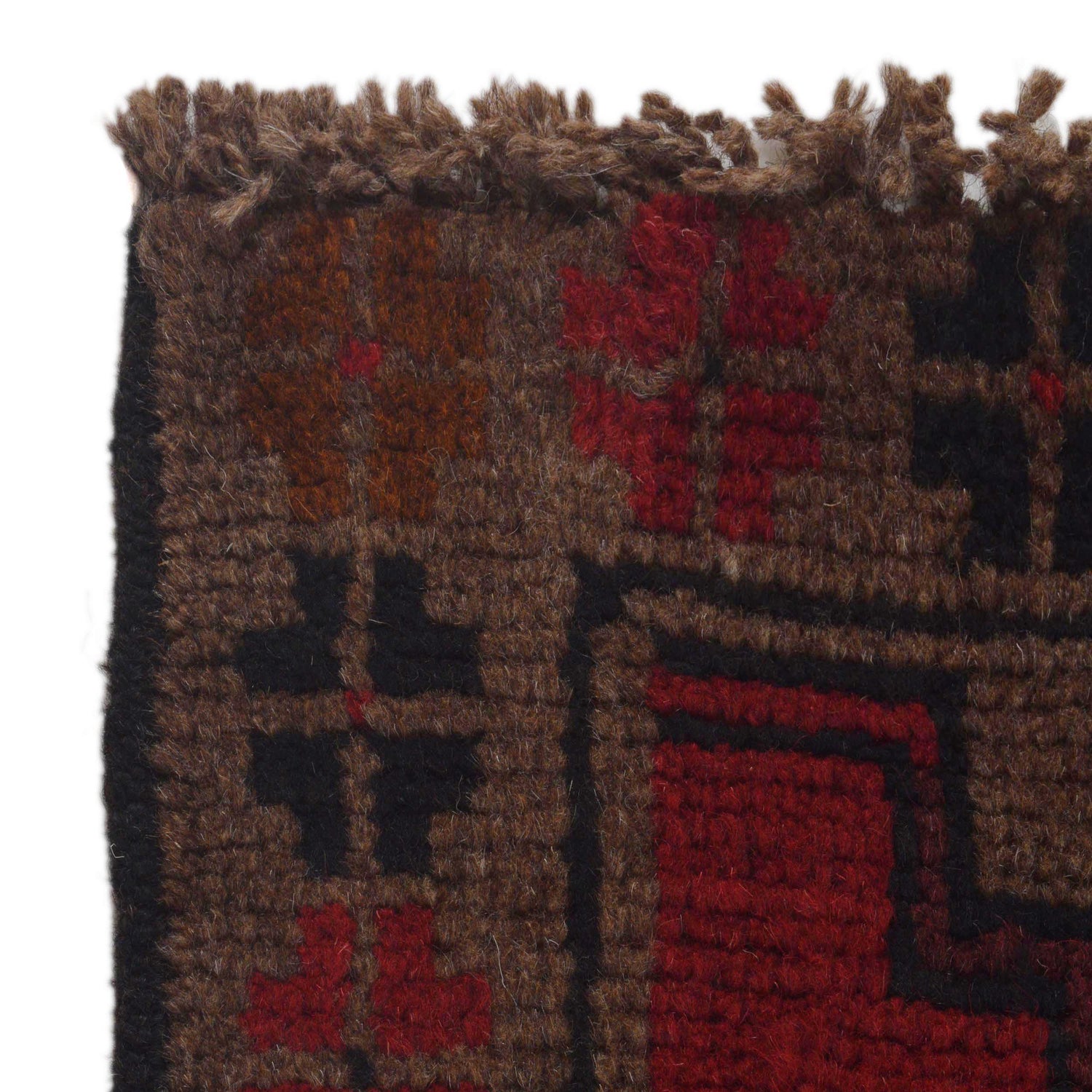 Baluchi Rug Handmade Brown Geometric 2x4 ft