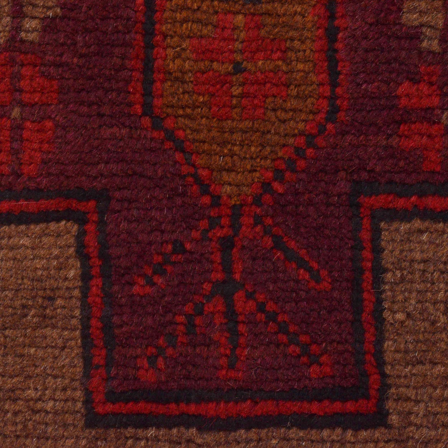 Baluchi Rug Handmade Brown Geometric 2x4 ft