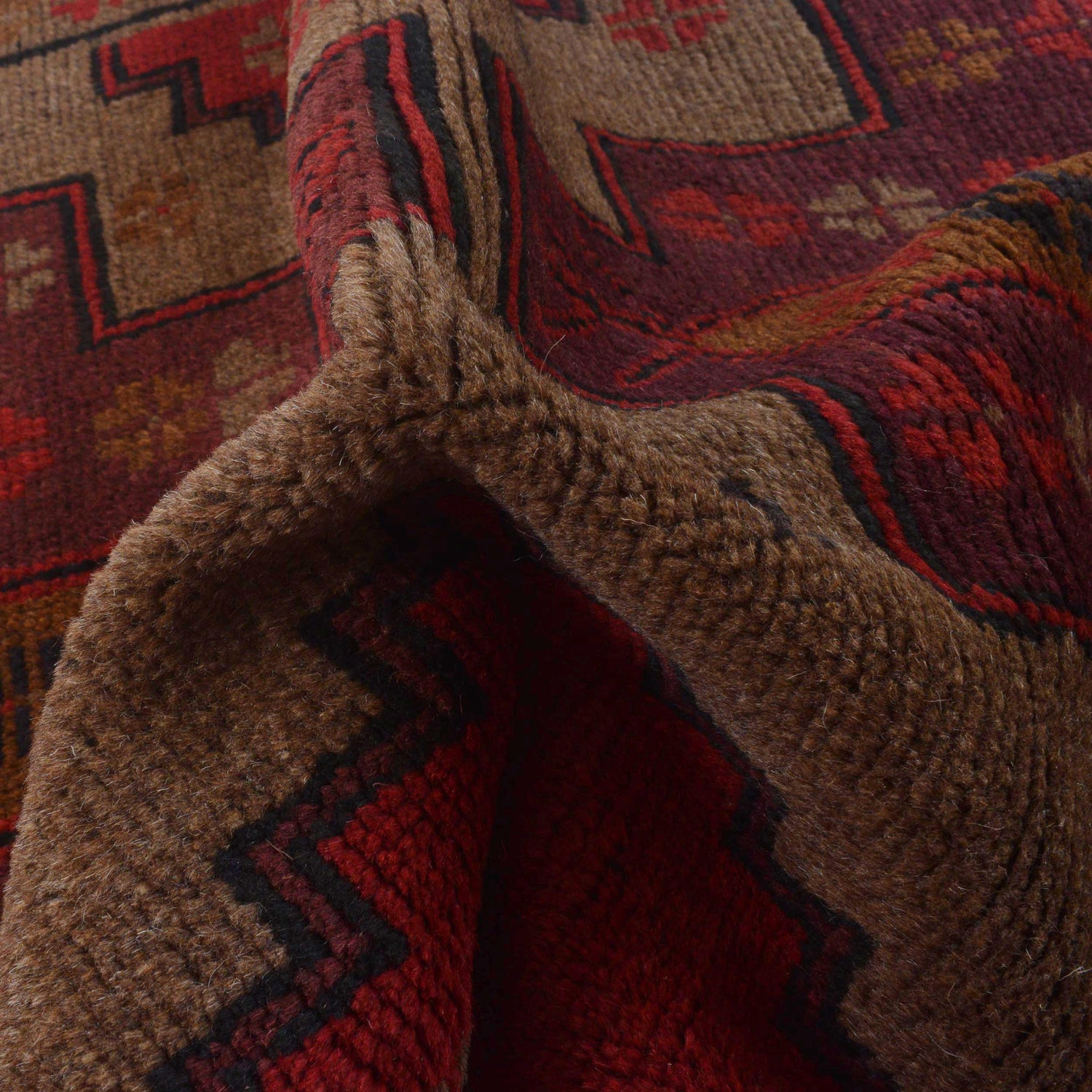 Baluchi Rug Handmade Brown Geometric 2x4 ft