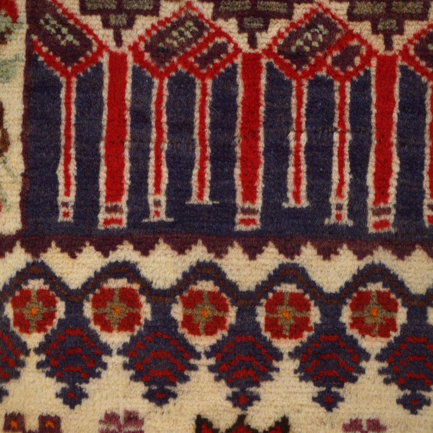 Baluchi Rug Handmade Beige Prayer Design 2x4 ft